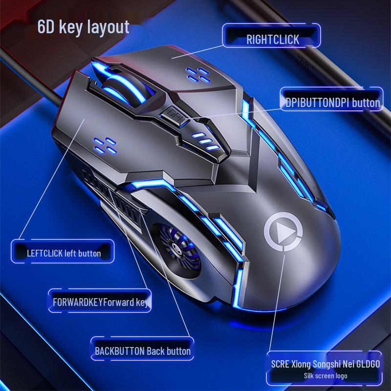 Silver Carving G5 Wired Luminous Gaming Mouse - Silent Mechanical Accessory for E-Sports.