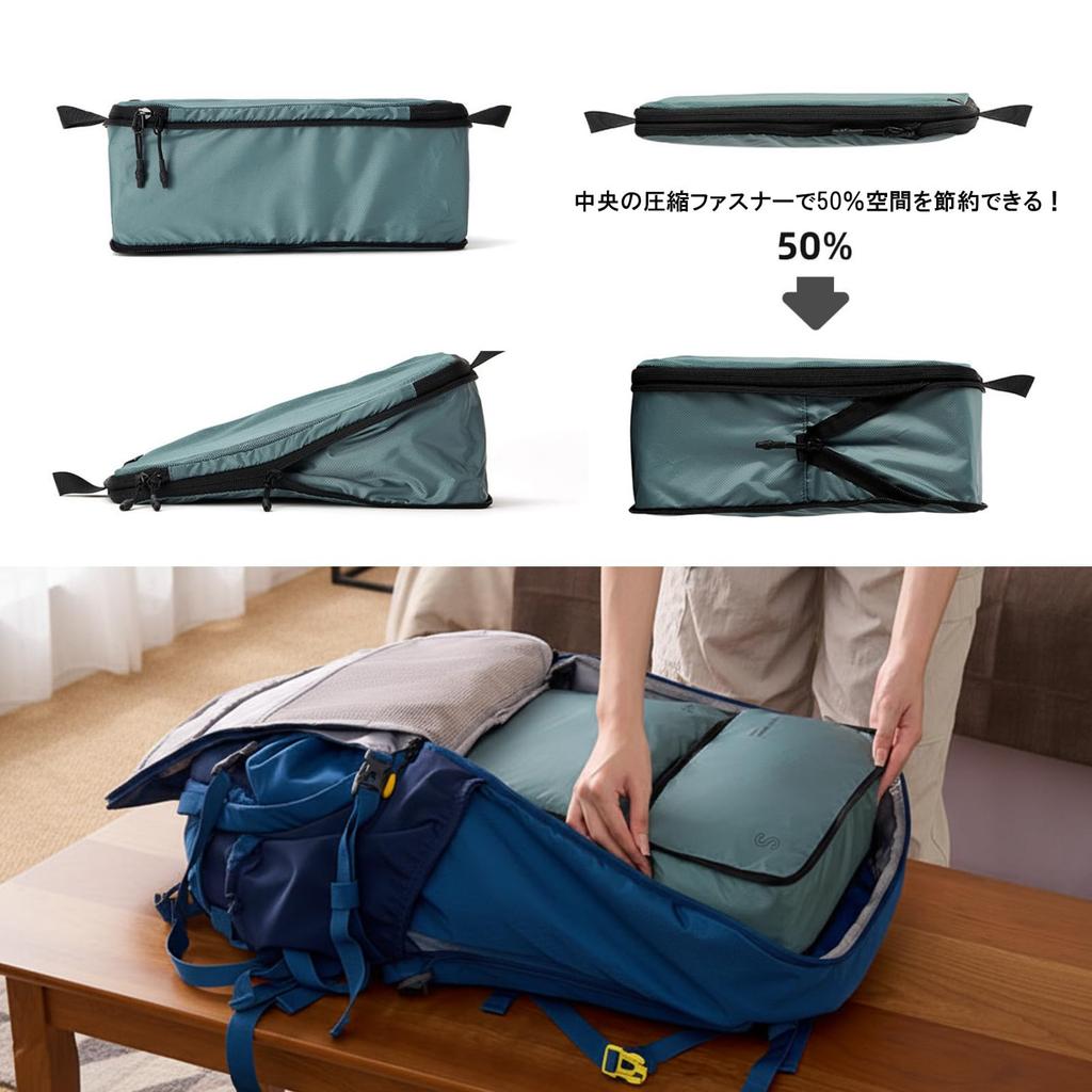 TABITORA Travel Compression Bag for Clothing Storage Zipper Convenient for Business Set of 3 Pouch, Travel, Pouch, Closure, Trips, Compact, Purple,