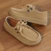 Fashion Khaki Casual Men Shoes Comfortable Suede Leather Loafers Man Platform Slip-on Men's Driving Shoes Zapatos Para Hombre