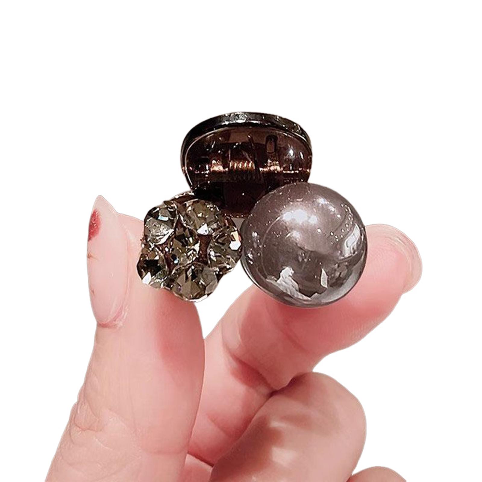 

1/2 шт. Маленькая заколка для волос с жемчугом Женская черная минималистичная заколка для челки Нескользящий захват Жемчужные украшения Корейский стиль Аксессуары для волос