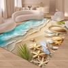 Ocean Beach Scallop Starfish Kitchen Mat Home Decor Carpet for Living Room Bedroom Bedside Foot Pad Non-slip Bathroom Doormat