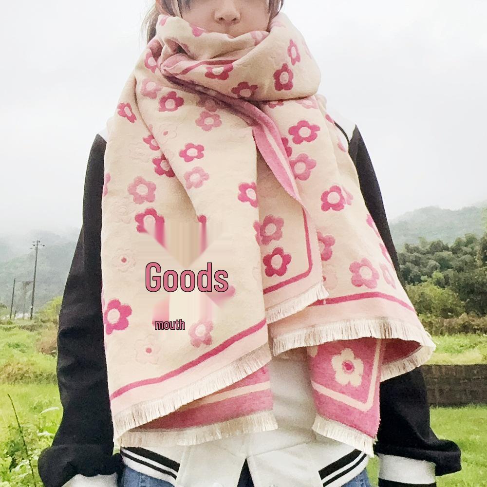 Liu Yifei Langer Schal Damen Winter Halswärmer - Hochwertiger Kaschmir-Imitat Strickschal