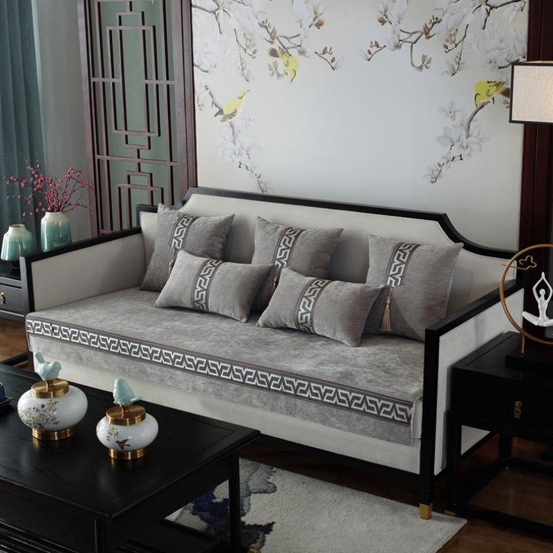 Kínai stílusú kanapé párnák sarok csúszásmentes kanapé háttámla kartámasz törölköző üléshuzat klasszikus vonal dekoráció fekvőtámasz párnaszőnyeg