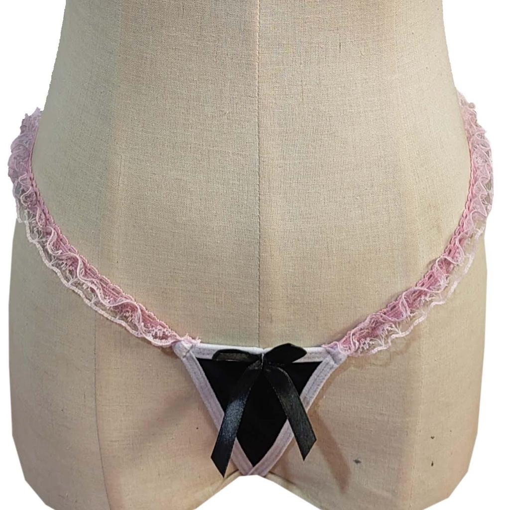 European & American Lace Trim Thong: Sexy Lingerie & T-Back Panty