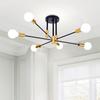 Neoglint Ceiling Lamp 6-Light Modern Metal Chandelier Semi Flush Mount Ceiling Light Fixture Pendant Lights Industrial Farmhouse Ceiling Lights for Be