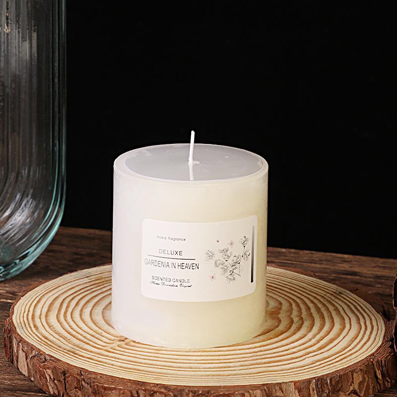 Classic European Style Ivory White Large Cylinder Scented Candle Wedding Hotel Decoration Unscented Rod Wax