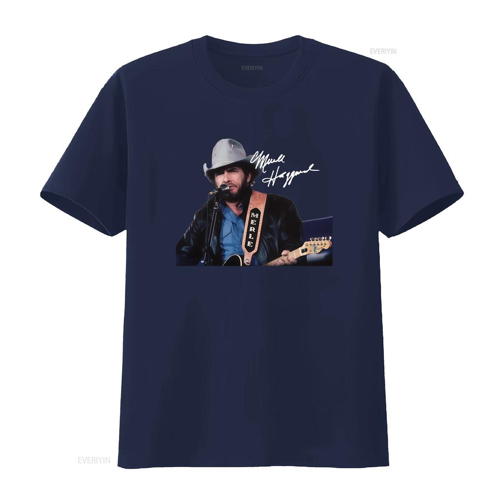 Merle Haggard Signature Cotton T Shirt Musician Design All Sizes S M L XL 2345XL vintage Washed Soft Top For Everyday Wear