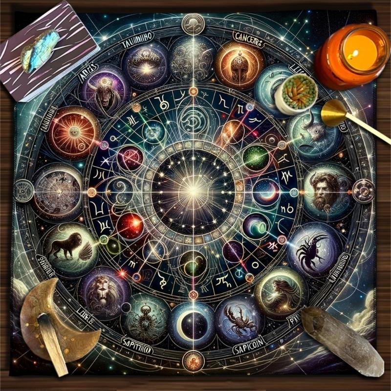 Portables Washable Reading Cloth Mystical Velvets Ritual Cloth Durability Mats for Divination Ceremonies