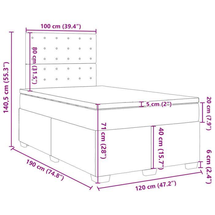 VidaXL Sommier à lattes de lit avec matelas rose 120x190 cm velours 3290875