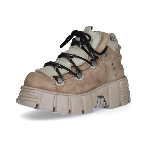 Punk Sneakers for Men Thick Sole Metal Decor Lace-Up Casual Shoes Women Gothic Punk Shoes Thick Sole Flat Trainer Unisex 44 45