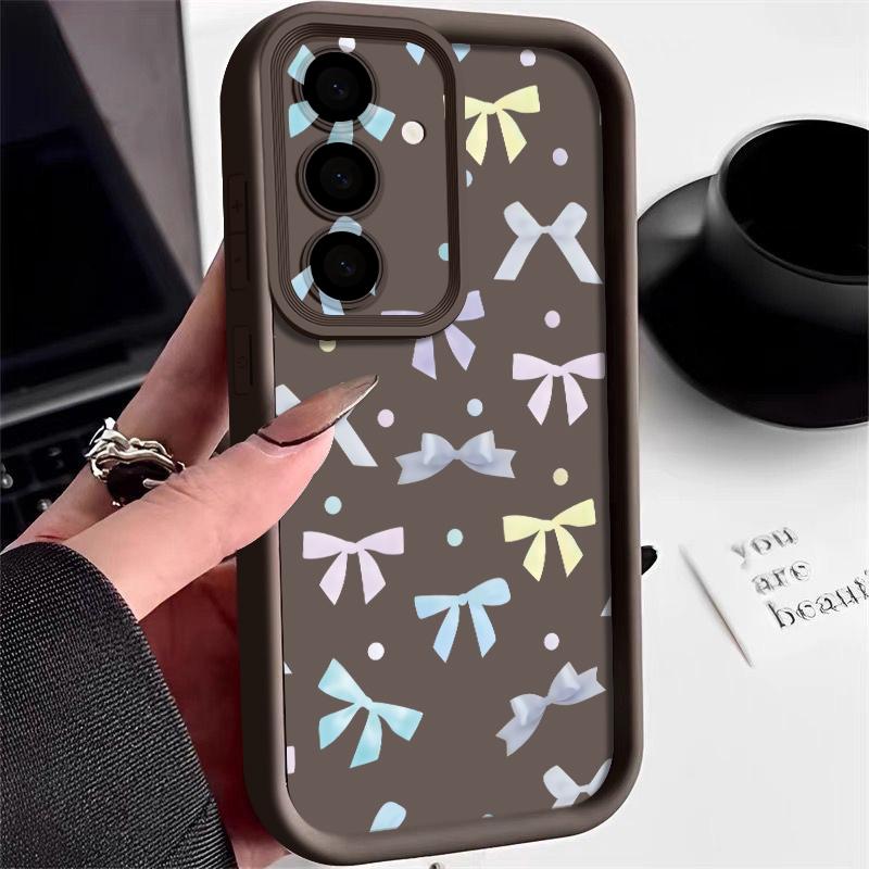 Silky Buwknots Print Case For Samsung S26 S25 Ultra S24 S23 Plus S22 S21 FE A54 A15 A25 A35 A55 A16 A26 A36 A56 A17 A27 A37 A57 5G Shockproof Cover