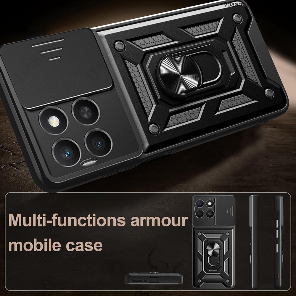 Slide Lens Armor Funda for Honor X6C 4G Case for Honor X8C X7C X5B X5 Plus Case Magnetic Ring Stand Holder Shockproof Cover