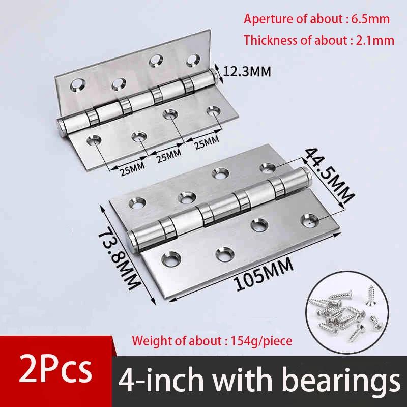 2Pcs Silvery Stainless Steel Hinge Door Connectors Cabinet Door Drawer Accessories Furniture Hinge Hardware Accessories