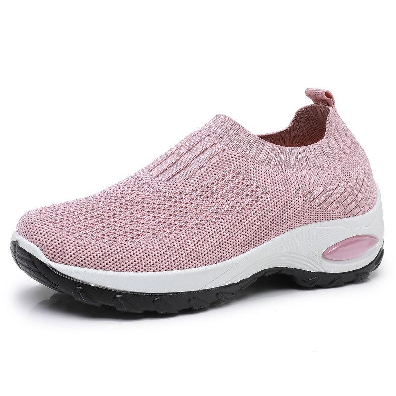 

Весна новые носки на одной педали обувь на толстой подошве с воздушной подушкой женская мода большой размер увеличивающие рост туфли-качалки женские 41 розовый