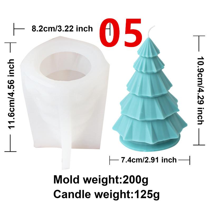 Geometrischer Weihnachtsbaum Silikon Kerzenform Gedrehte Welle Geometrische Form Gips Kerzenherstellung Weihnachten Heimdekoration