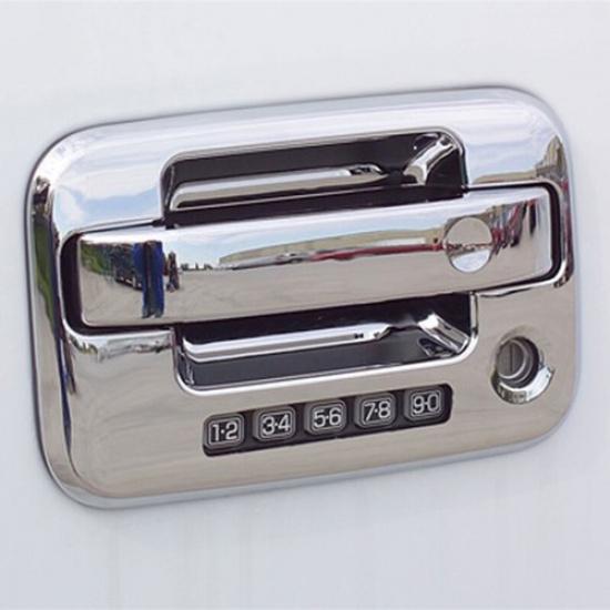 Chrome 4 Door Handle Covers Trim With Key Pad For 2004-2014 Ford F150 FX2 FX4