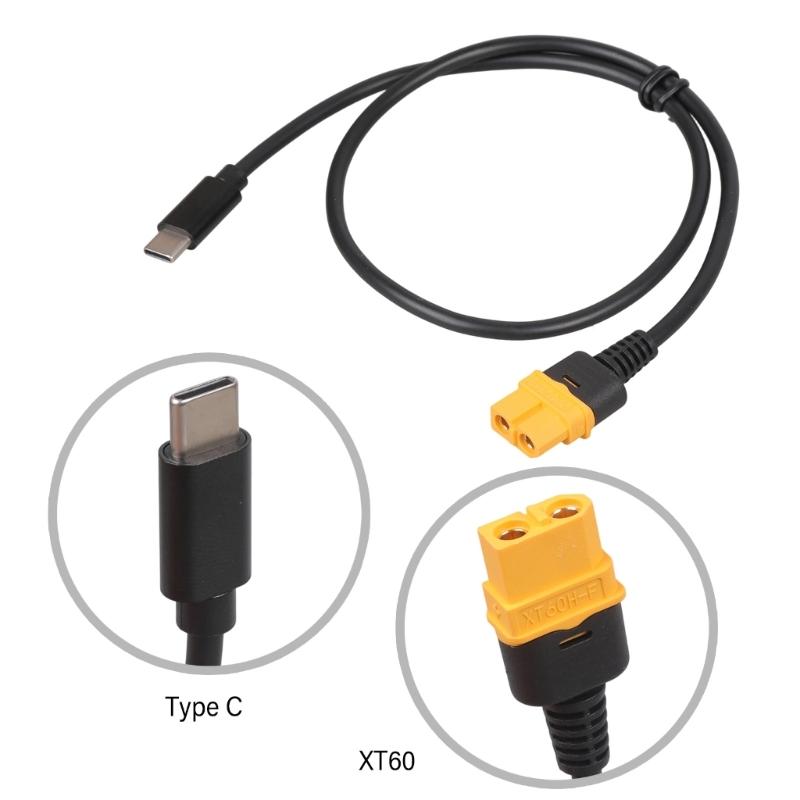 Type C Male to XT60 Female Power Cable 100W for Drones Solar Batteries Toys Model Airplanes