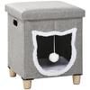 Cat Cave, Cat House, incl. Play Ball, Washable Cushion, 35.5 cm x 35.5 cm x 42.5 cm