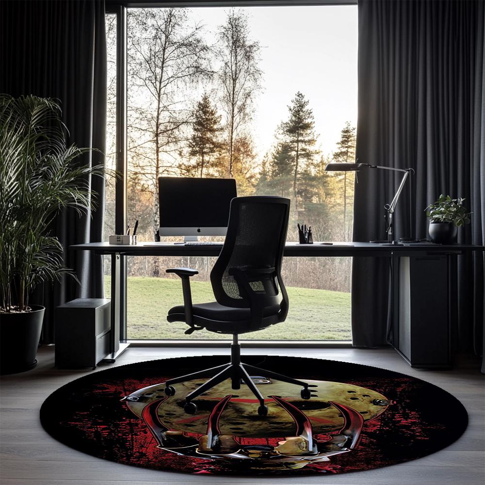 Friday the 13th Printed Round Rug Carpet Chair Rug Area Rug Entryway Doormats,for Office Chair Living Room Bedroom Kitchen Room.