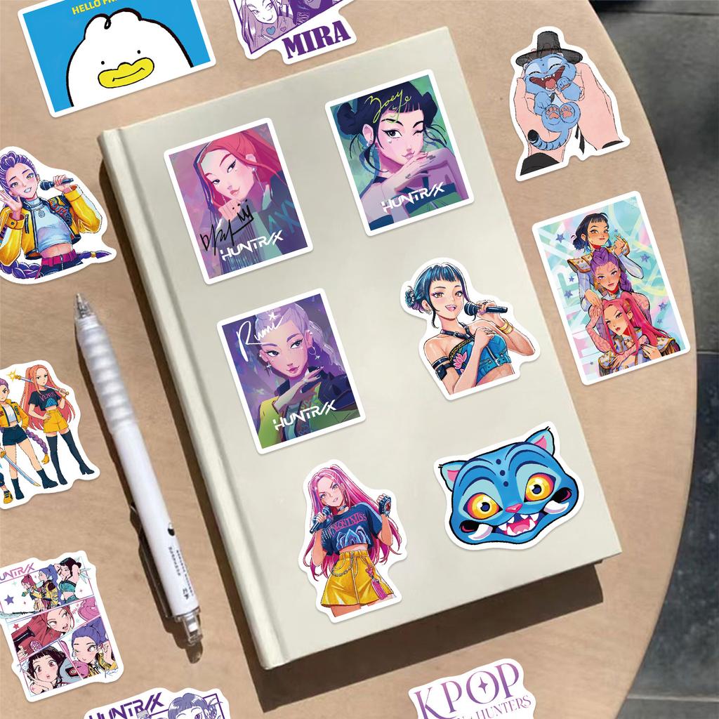 60 Cartoon KPop Demon Hunters Anime Graffiti Stickers for Guitar, Notebook and Suitcase DIY Waterproof Stickers