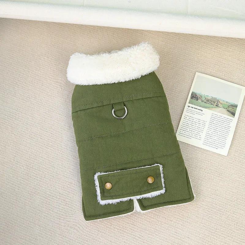 Neuer Herbst- und Winter Haustier Hund Doppellagiger Plüsch Arbeitskleidung Baumwollmantel Teddybär Arbeitskleidungsjacke Hunde Parkas Hunde Weihnachten