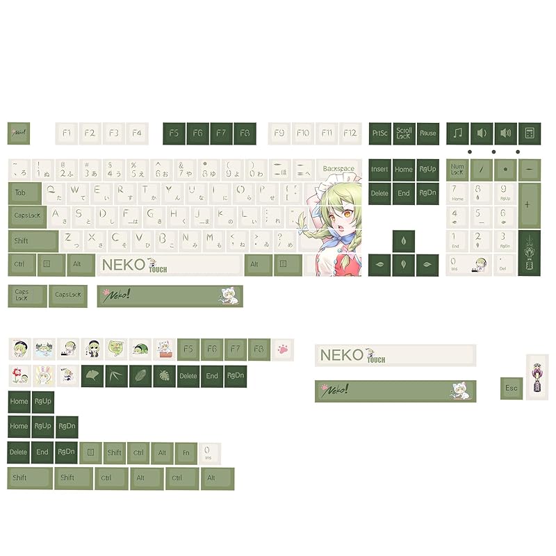 

Mechkeys Utyping × Neko Touch Cherry profile keycap, 157 key PBT keycap set MX switch and 60%, 65%, 75%, 87 TKL and full size die for keyboard sub