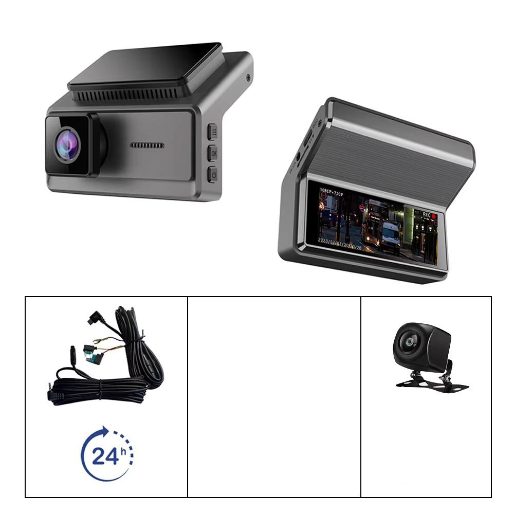 

Автомобильный видеорегистратор с двумя объективами, круглосуточный мониторинг, HD 1080P, ночное видение, передняя и задняя части, широкий угол обзора none