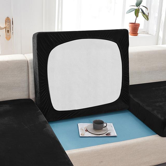 Super Soft Velvet Sofa Seat Cushion Cover For Living Room Stretch Elastic Protector L Shape Corner Armchair Sofa Slipcover