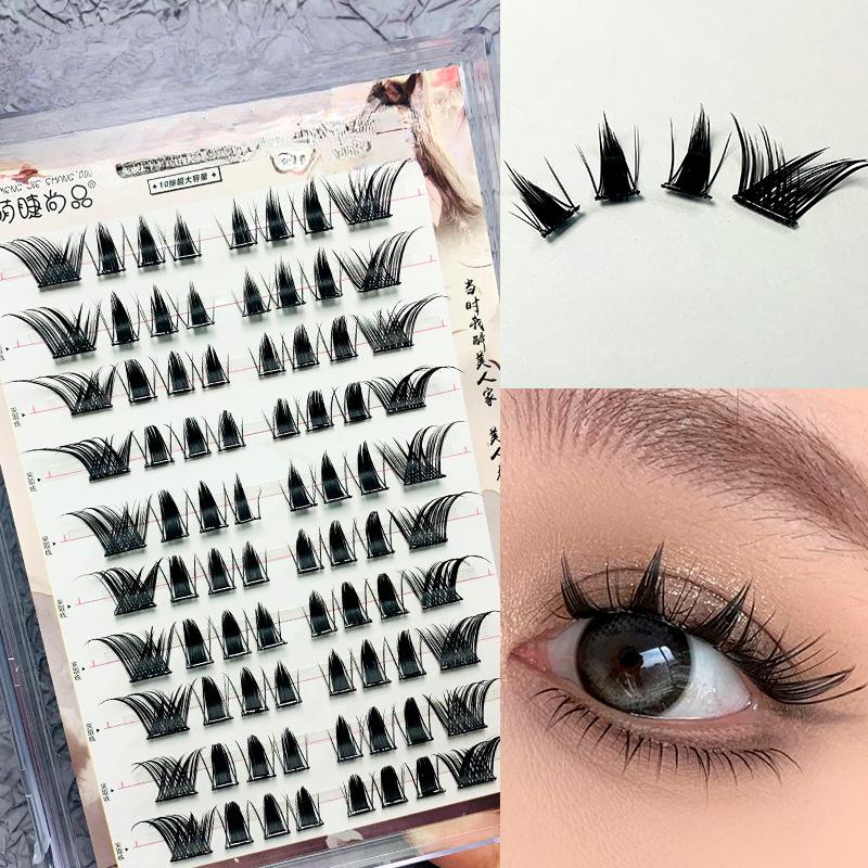 Glue-free and Make-up-free False Eyelashes 5D Fox False Eyelashes Self-adhesive Individual Eyelashes Dense Curls Eye Lashes