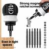 Professional 13in1 Magnetic Bidirectional Ratchet Screwdriver with Cross Shaped Extension and Contraction Function Hand Tools
