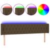 LED Headboard Dark Brown 183x16x78 88 cm Fabric