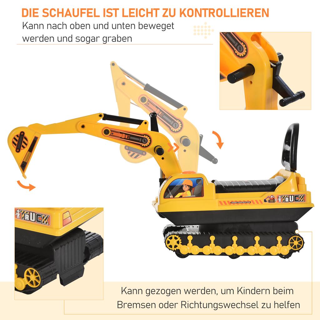 Ride On Excavator Toy Tractors Digger Movable Walker Construction Truck 18-48 Months