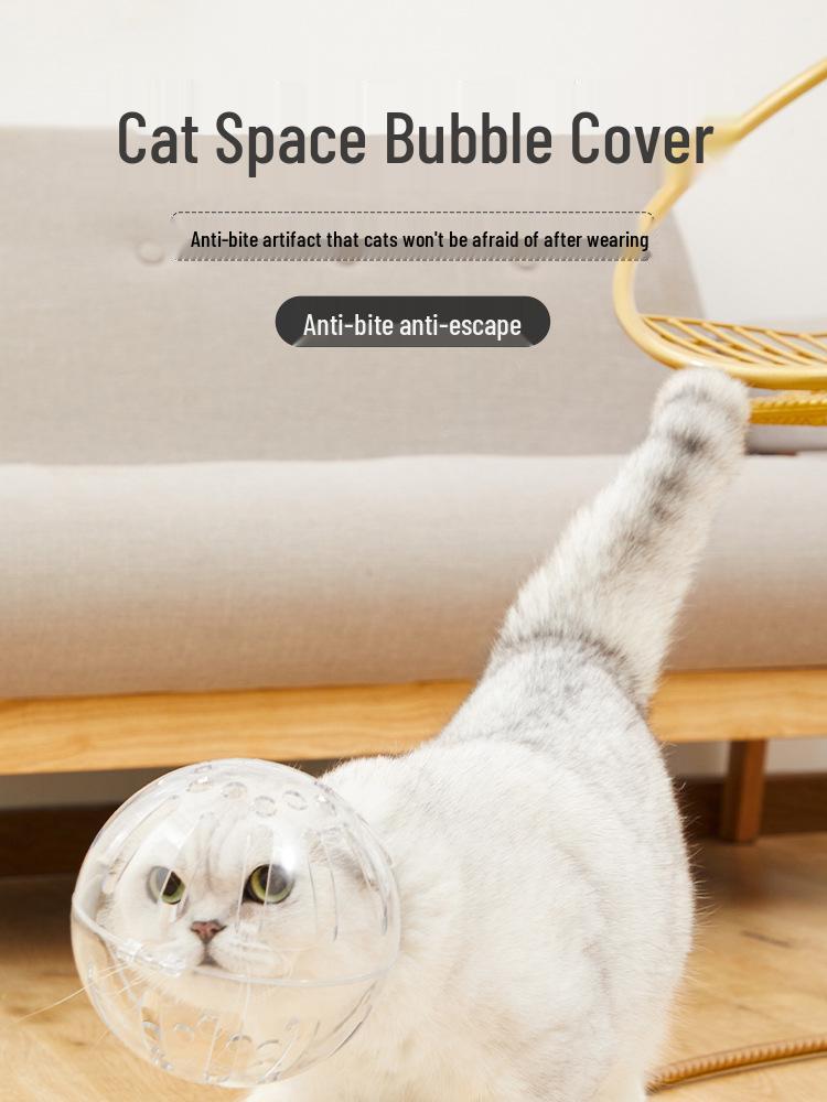 Cat Space Helmet Safety Headgear - Anti-Bite Elizabeth Collar for Pets