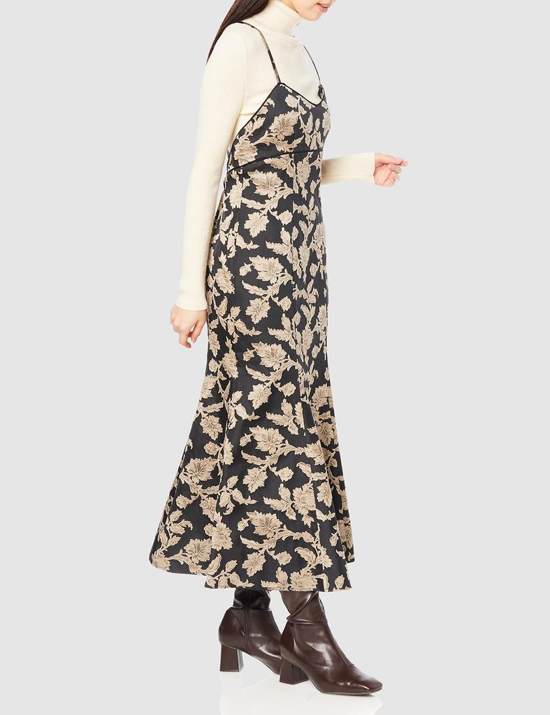 Snidel Women's Jacquard Caminarrow Jumper Skirt SWFO225144, Black, Size 0