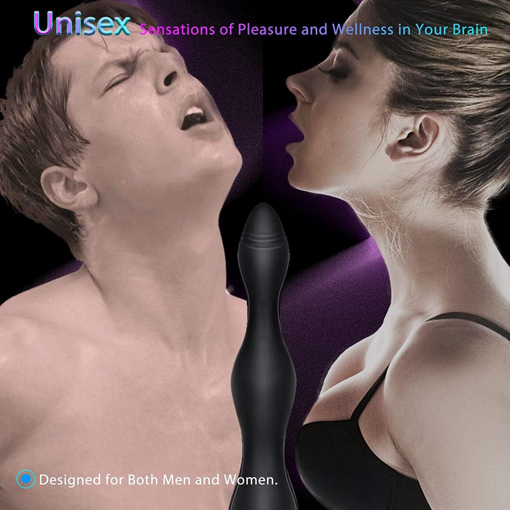 Bendable Electric Pulse Heating Prostate Massager Sex Toys 3-in-1 Anal Beads Butt Plug for Men Women Couple Adult