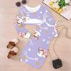 Girls Cartoon 2 Piece Outfits, Long Sleeve Crop Top + Spaghetti Strap Bodycon Dress, Light Fresh Cartoon Print Party Dress Set