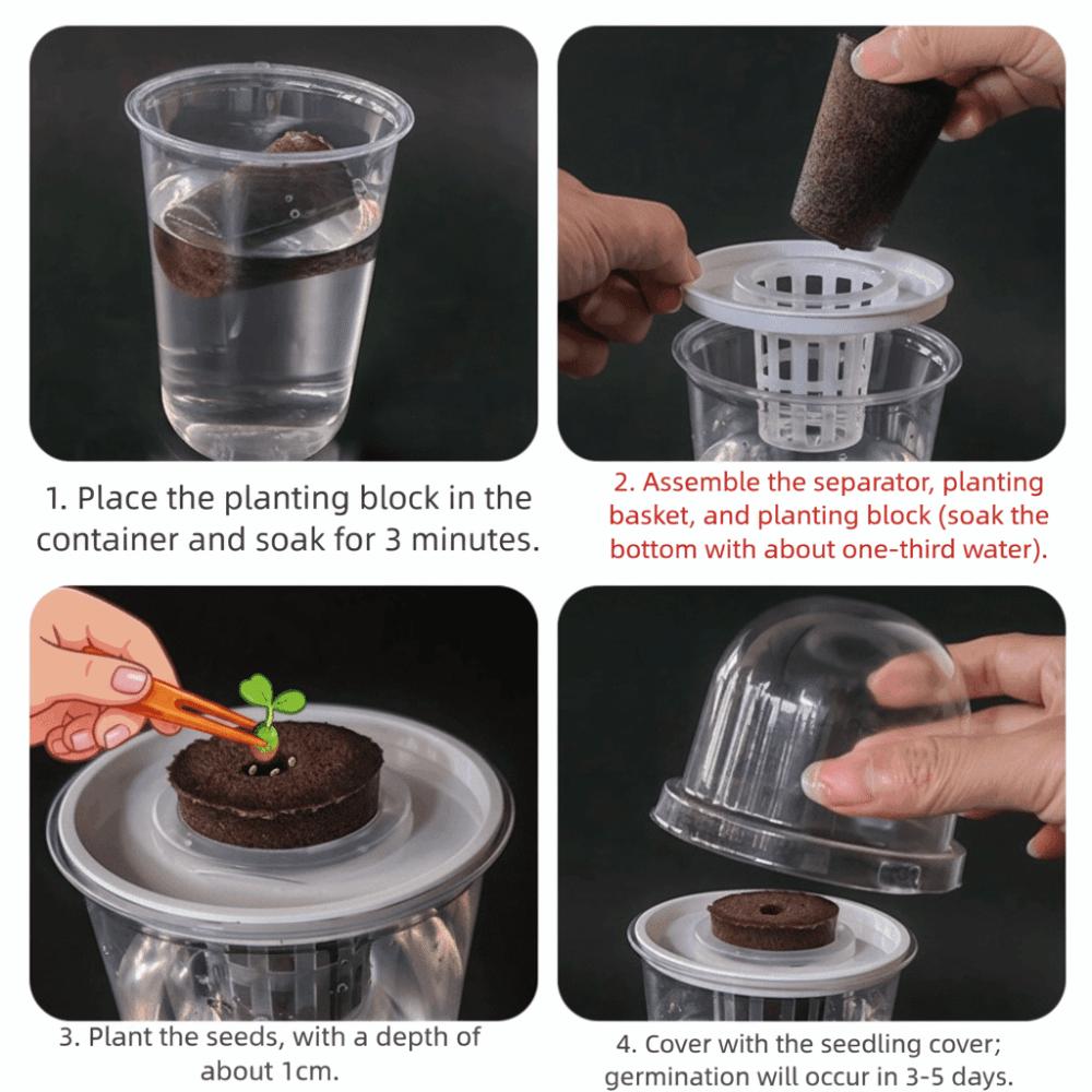 Plastic Material Hydroponic Seed Planter Pots Reusable Durable Seedling Baskets Transparent Plastic Cups Windowsill Gardening