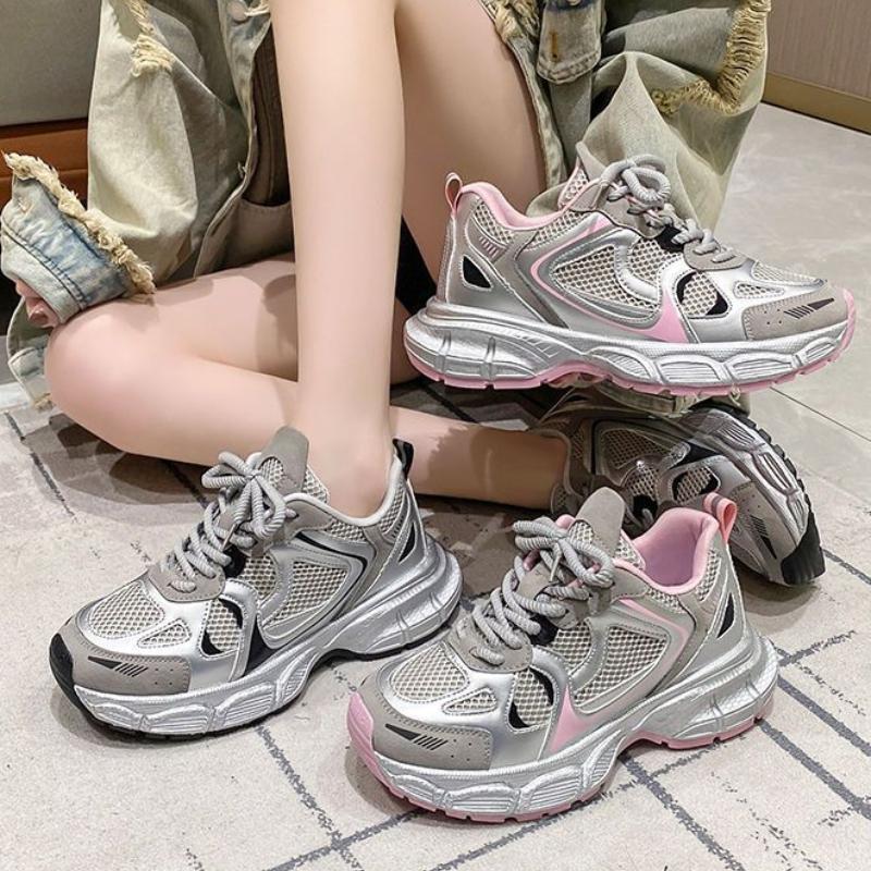 Women Vulcanized Shoe Mesh Breathable Comfortable Platform Women Autumn New Fashion Casual Sport Shoes Women Designer Sneakers