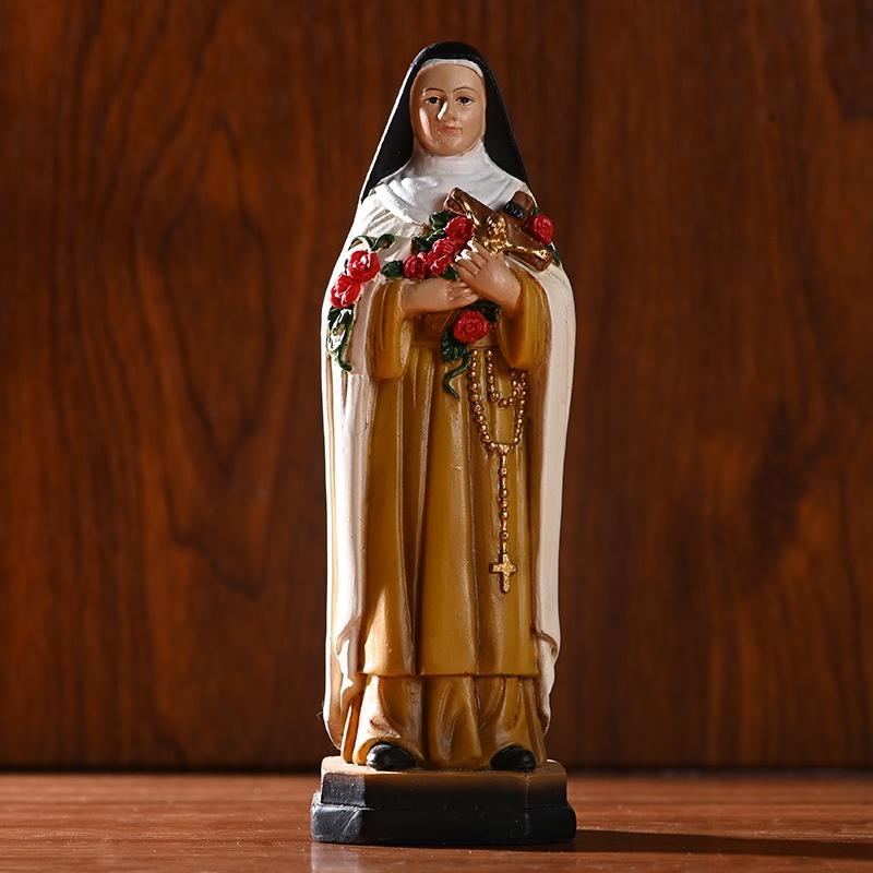 Resin Crafts Nun St. Rita of Cascia Catholic Creative Figure Statue Gifts Crafts Ornaments