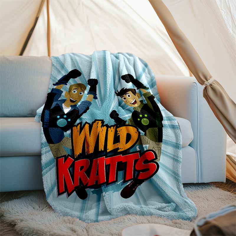 Wild Kratts printed throw blanket—soft,warm;versatile blanket for all seasons—perfect as &air-conditioning throw,nap blanket