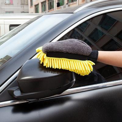1 Stück Chenille-Auto-Waschhandschuh, dicker Plüsch, doppelseitiger Mikrofaserhandschuh für kratzfreie Reinigung, wasserdichtes Handpolster für Autodetailing