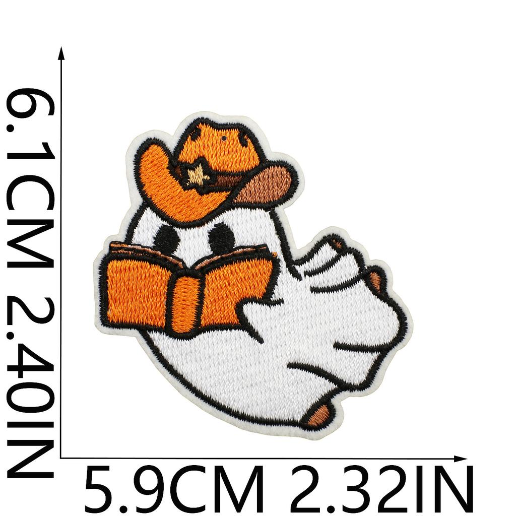 Halloween Cat Ghost Embroidery Cloth Sticker Holiday Decoration Flowers Witch Embroidery Chapter A Piao Bicycle Patch Sticker