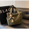 IELGY Ladies Tote Bag Cotton Clothes Large Capacity Commuter Portable Korean Version Fashion One-Shoulder Messenger Bag