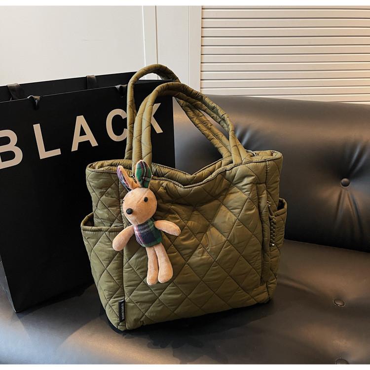 IELGY Ladies Tote Bag Cotton Clothes Large Capacity Commuter Portable Korean Version Fashion One-Shoulder Messenger Bag