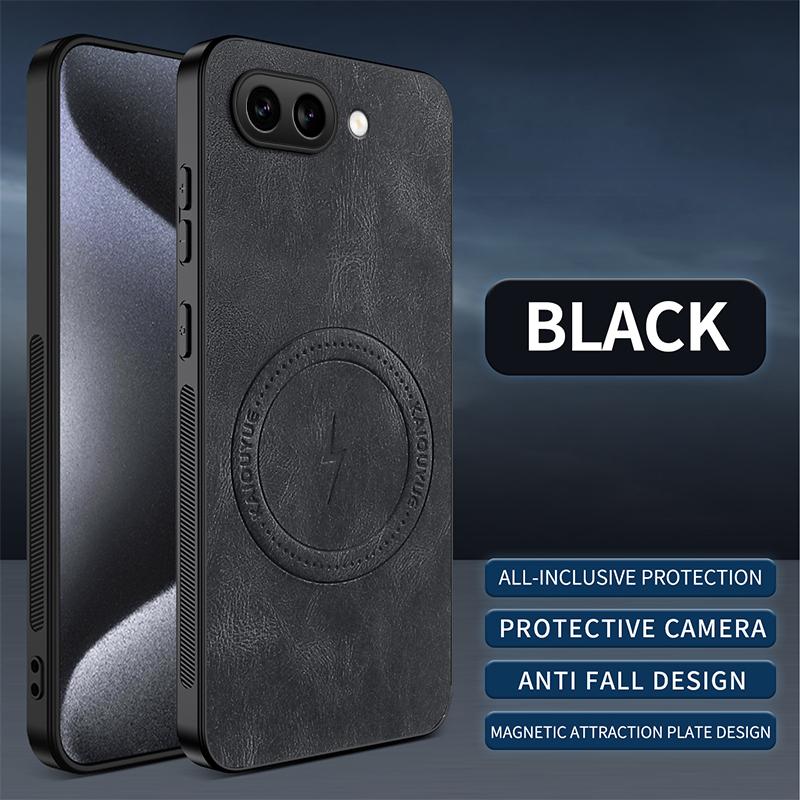 

Leather Texture Wireless Charging Magnetic Case For Google Pixel 10A 9A Google10A Google9A 5G ShockProof Phone Cover Google Pixel 9A