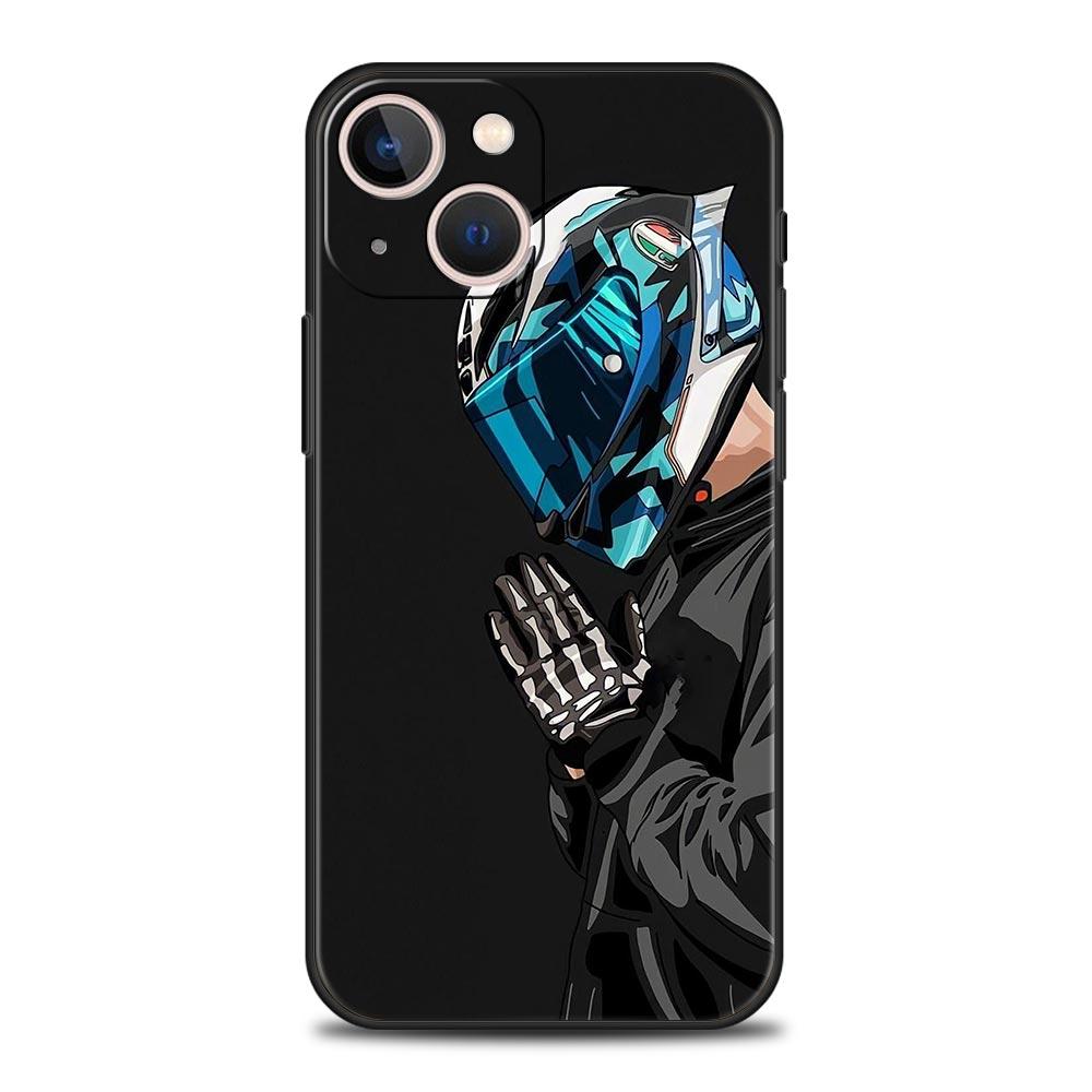 

Phone Case Cover for iPhone 17 Pro Max 16 15 14 13 12 11 Pro Max Plus 17AIR Shockproof Soft TPU Shell Motorcycle Rider Funda Bag iPhone 14 Pro