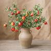 Prosperity Pomegranate Artificial Flower Arrangement for Living Room Decor - Realistic New Year Dried & Green Plant Ornament
