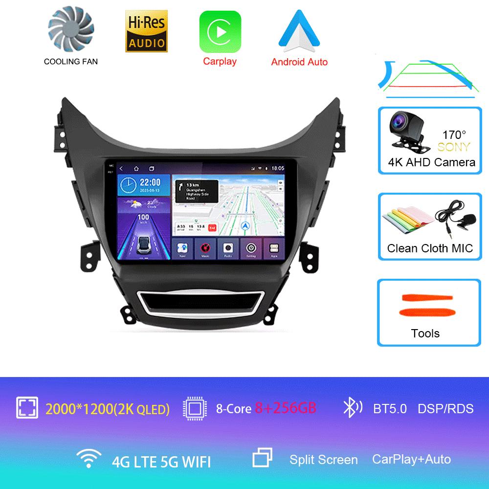For Hyundai Elantra Avente i35 2011 - 2015 Car Radio Android 14 Carplay Auto GPS Navigation Multimedia Player video Stereo 2 DIN
