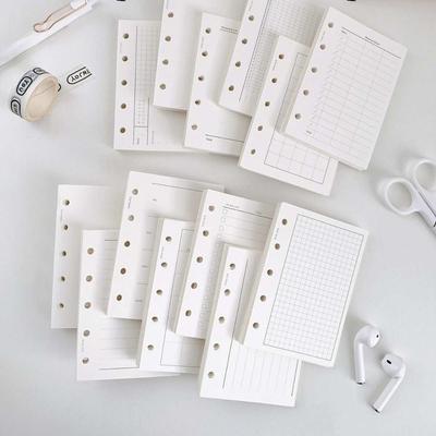 50Sheets M5 A8 Loose-Leaf Notebook Refill Paper 5-hole Index Inside Page Cards Inner Refill Binder Paper Pages Paper Stationery