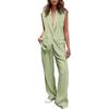 Elegant Sleeveless Buttoned Suit with Loose Long Pants - Women's Spring/Autumn 2026 Collection